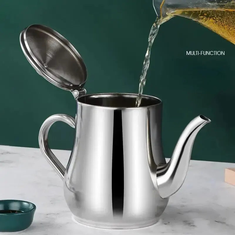 tetera de acero inoxidable para colar aceite