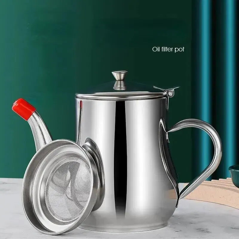 tetera de acero inoxidable para colar aceite