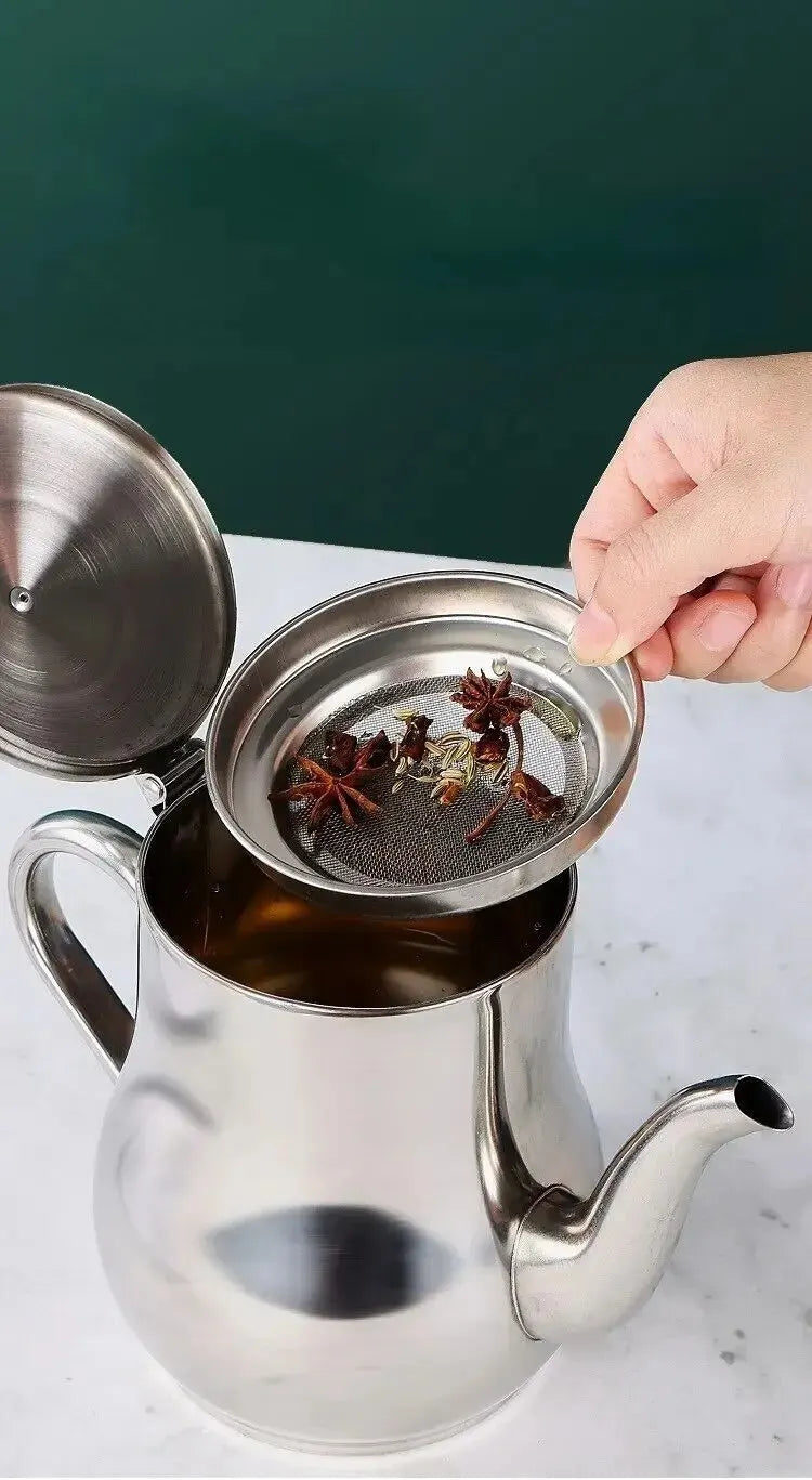tetera de acero inoxidable para colar aceite