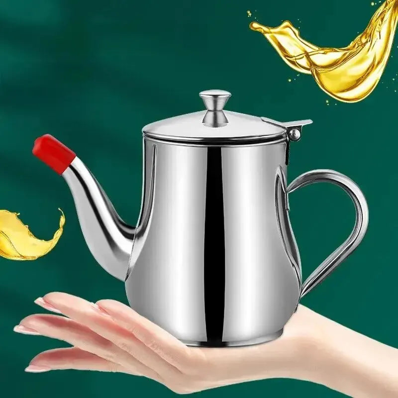 tetera de acero inoxidable para colar aceite